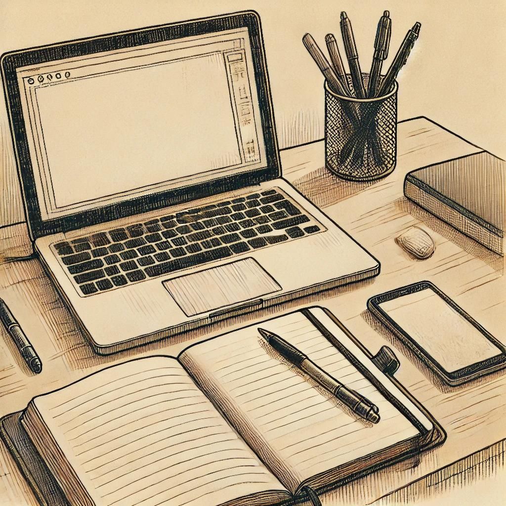 Ordinateur et cahier